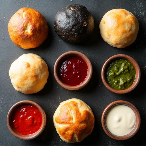 Build your own pizza with various dough options